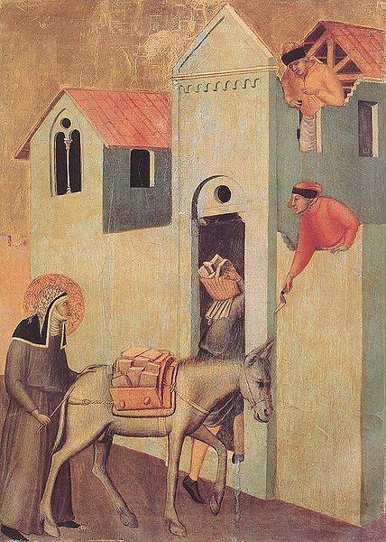 Pietro Lorenzetti Saint Humility Transports Bricks to the Monastery